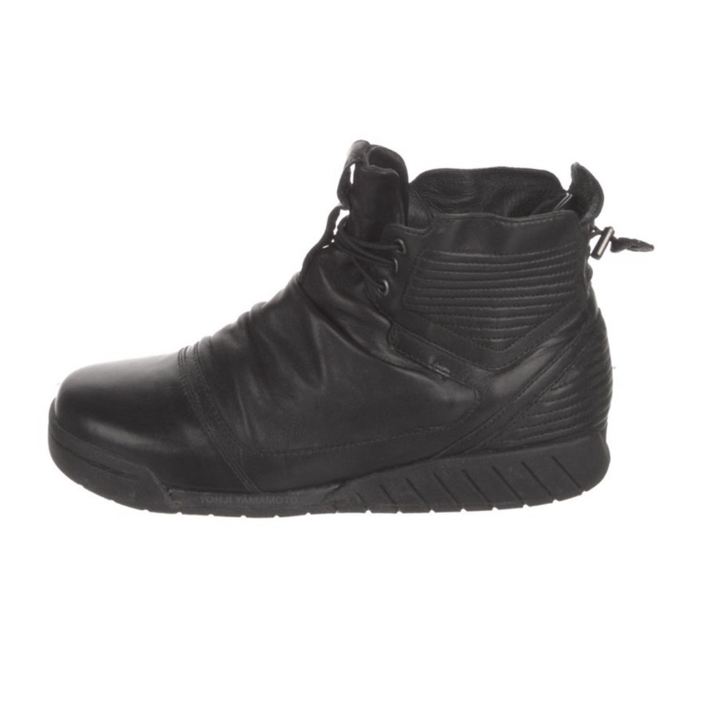 Y-3 Adidas Leather Wedge Sneakers